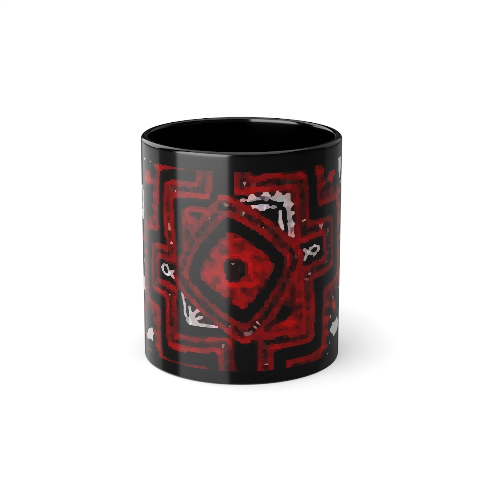 Black Dochi Red Ceramic Mug