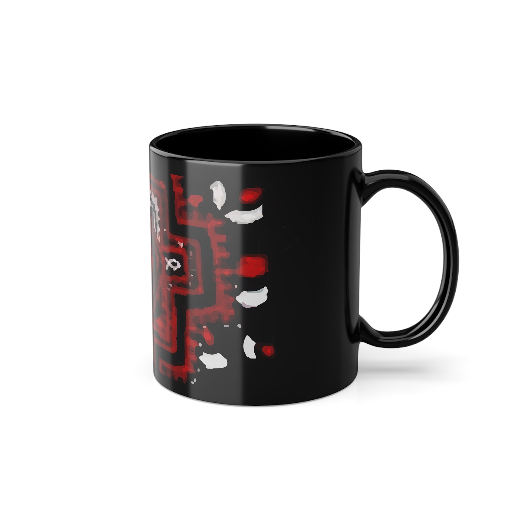Black Dochi Red Ceramic Mug