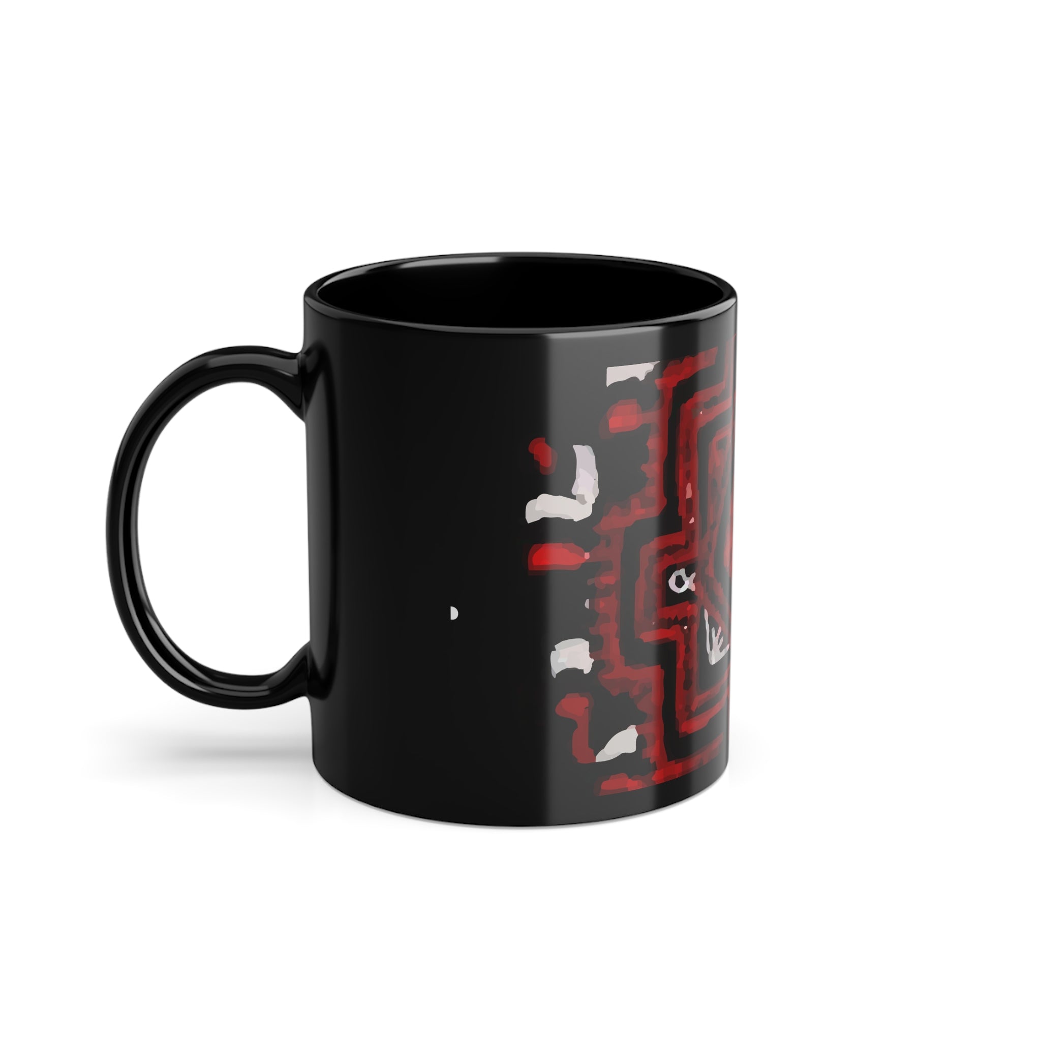 Black Dochi Red Ceramic Mug